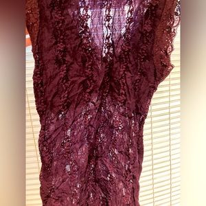 Purple lacy stretch top.